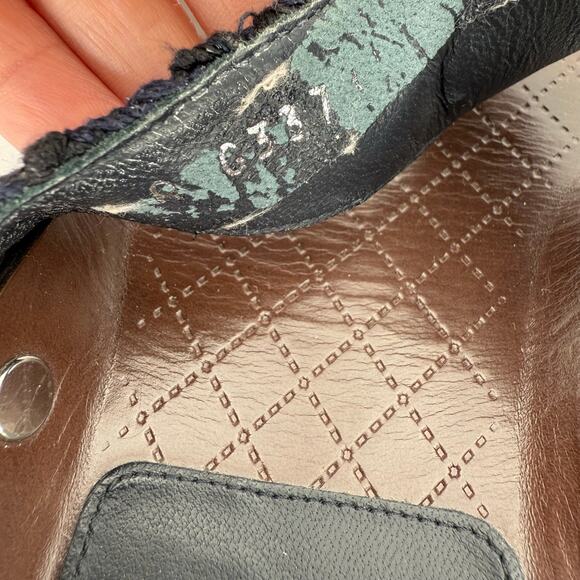 CHANEL Interlocking CC Logo Quilted Thong Sandals EU 39 US 8.5-9 Navy Blue Flats - Picture 9 of 15